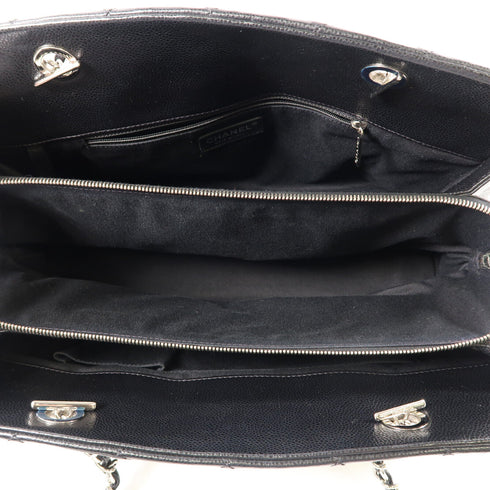 CHANEL CC SHW Chain Shoulder Handbag Calfskin Leather Black