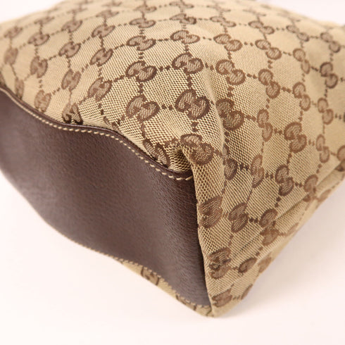 GUCCI GHW Shoulder Tote Bag 153009 GG Canvas Brown