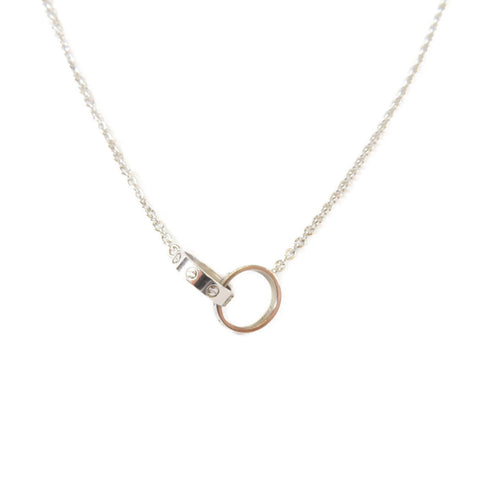 CARTIER Baby Love Necklace 18K White Gold #42cm
