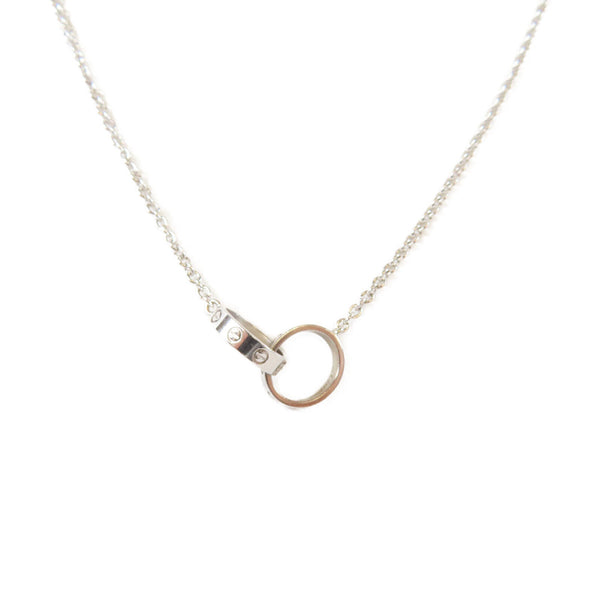 CARTIER Baby Love Necklace 18K White Gold #42cm