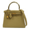 HERMES GHW Kelly 25 2 Way Shoulder Bag Handbag Swift Leather Beige Marfa
