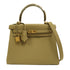 HERMES GHW Kelly 25 2 Way Shoulder Bag Handbag Swift Leather Beige Marfa