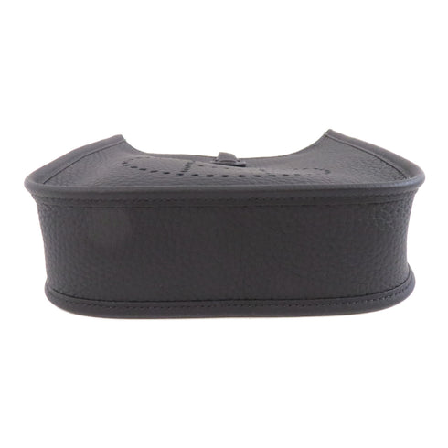 HERMES GHW Evelyne TPM Shoulder Bag Taurillon Clemence Leather Noir Black v1