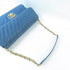 CHANEL Herringbone CC GHW Shoulder Bag Chain Shoulder Bag Calfskin Leather Blue