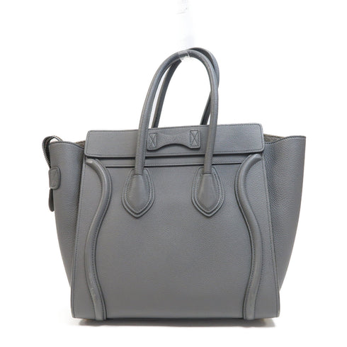 CELINE GHW Micro Luggage Handbag Calfskin Leather Grey