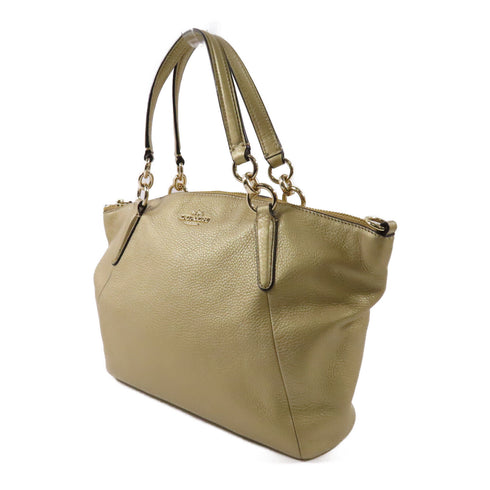 COACH GHW Shoulder Bag J1548 Calfskin Leather Gold