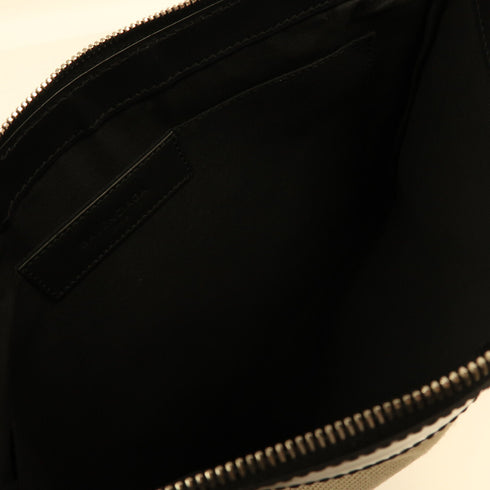 BALENCIAGA SHW Clutch Canvas Black/Beige