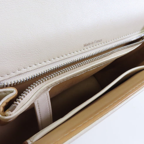 Delvaux SHW Tempete 2way Shoulder Bag Lambskin Leather White