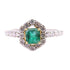 FINE JEWELRY 0.28ct Emerald 0.48ct Diamond Ring 18K White Gold US#6.75