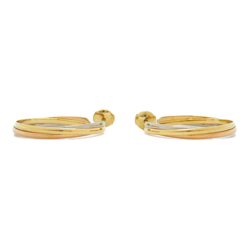 CARTIER Trinity Earrings 18K Yellow White Pink Gold 10.3g