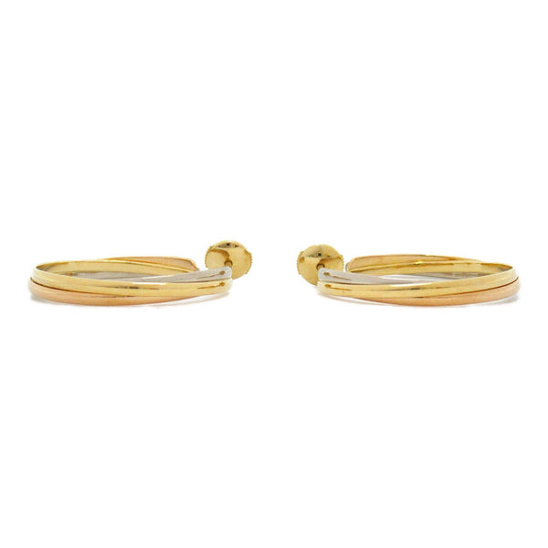 CARTIER Trinity Earrings 18K Yellow White Pink Gold 10.3g