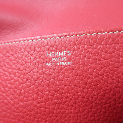 HERMES PHW Halzan 31 2 Way Shoulder Bag Clemence Leather Rose Extreme