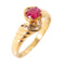 Fine Jewelry Ruby Diamond Ring US#5 18K Yellow Gold