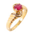 Fine Jewelry Ruby Diamond Ring US#5 18K Yellow Gold