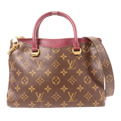 LOUIS VUITTON GHW Pallas BB 2 Way Shoulder Handbag M42961 Monogram Brown/Purple