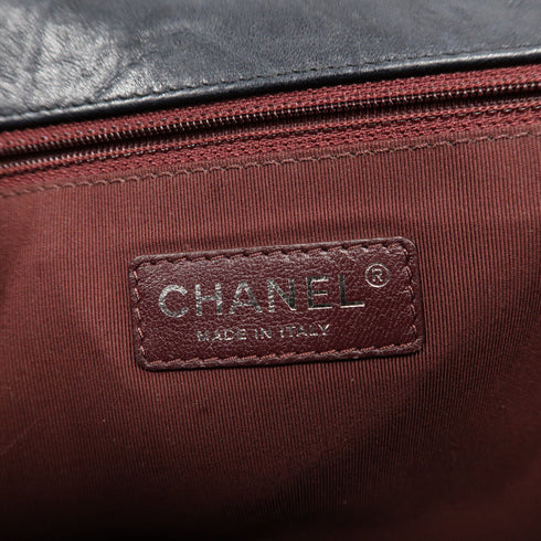 CHANEL CC SHW Boy Chain Shoulder Bag Quilted Calfskin Leather Blue