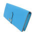 HERMES PHW Bearn Long Wallet Chevre Leather Blue