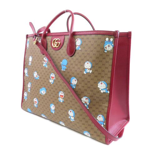 GUCCI GG GHW Gucci X Doramon Tote 2way Shoulder Bag 653952.493492 Coated Canvas