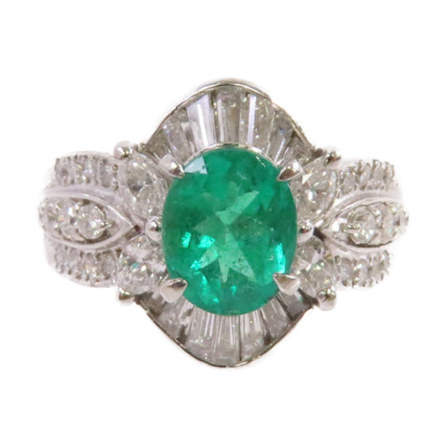 Fine Jewelry 1.27ct Emerald 1.13ct Diamond Ring US#5.75 18K White Gold