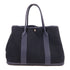 HERMES PHW Garden Party PM Handbag Canvas Navy Black