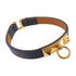 HERMES GHW Rivale Mini Bracelet Bangle Swift Leather Black