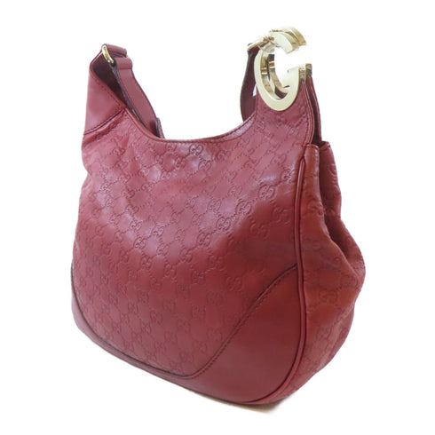 GUCCI GG GHW Shoulder Handbag 203503 Calfskin Leather Red