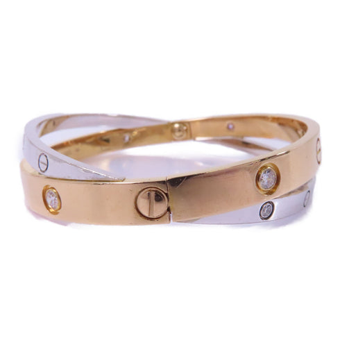 CARTIER Double Love Bracelet 12P Diamond 18K Pink White Gold