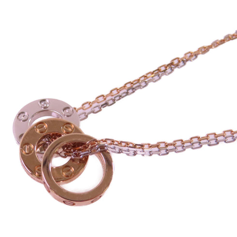 CARTIER Love Diamond Necklace ADC611 18K Rose Gold/Yellow Gold/White Gold