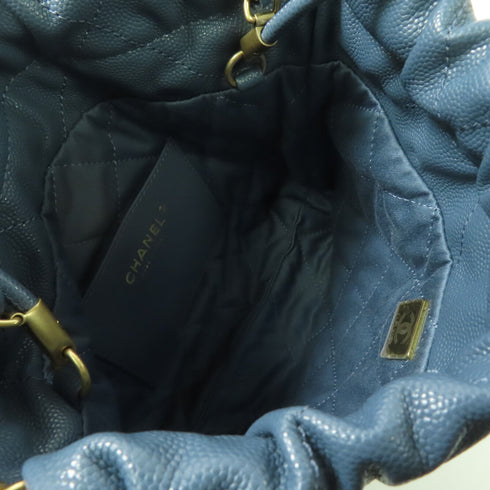 CHANEL CC GHW Chanel 22 Mini 2 Way Shoulder Bag Handbag AS3980 Calfskin Blue
