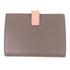 CELINE Medium Strap Wallet In Bicolour 10B643BRU Calfskin Leather Grey/Pink