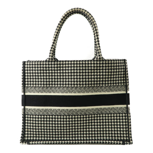 CHRISTIAN DIOR CD Book Tote Shoulder Handbag Canvas Black White