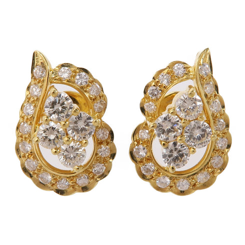 JEWELRY Diamond Earrings 18K Yellow Gold