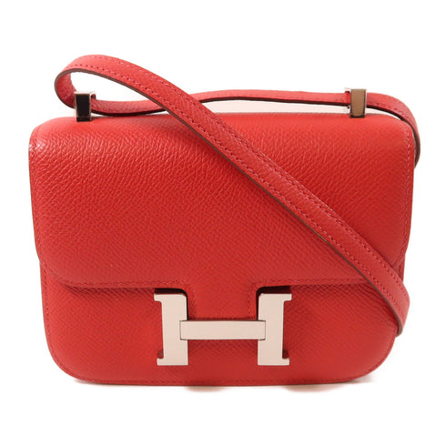 HERMES PHW Constance Micro Shoulder Bag Epsom Leather Bougainvillier