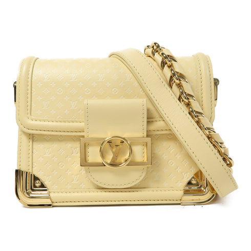LOUIS VUITTON LV GHW Mini Dauphine Shoulder Bag M22597 Calfskin Leather Yellow