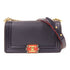 CHANEL CC GHW Boy 25 Shoulder Bag Calfskin Leather Navy/Red