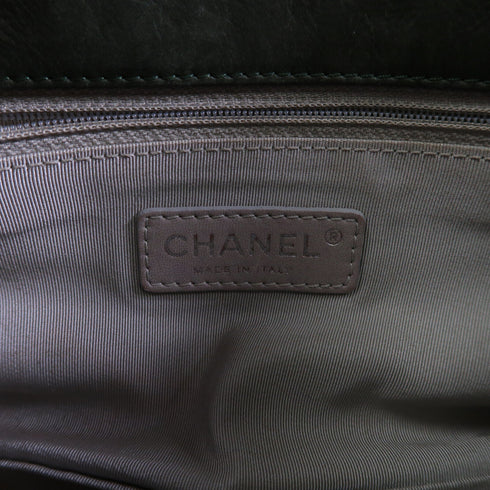 CHANEL CC SHW Chain Shoulder Bag Calfskin Leather Dark Green v1