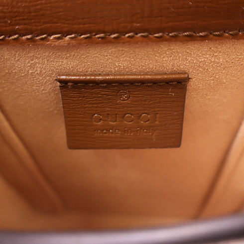 GUCCI GG GHW Horsebit 1955 Mini Bag Shoulder Bag 625615 Coated Canvas Brown