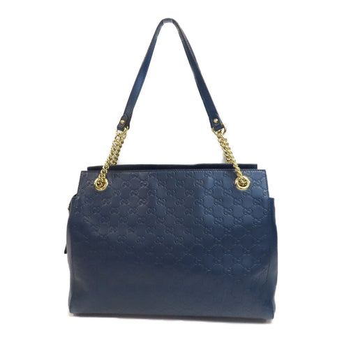 GUCCI GG GHW Tote Bag Handbag Calfskin Leather 453771 Blue