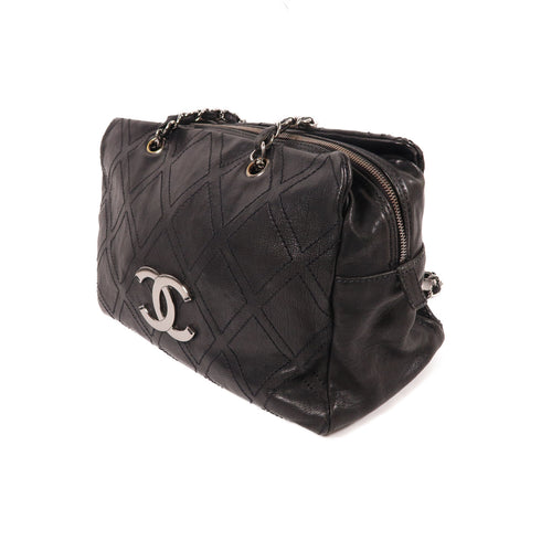 CHANEL CC SHW Chain Shoulder Bag Calfskin Leather Black v3