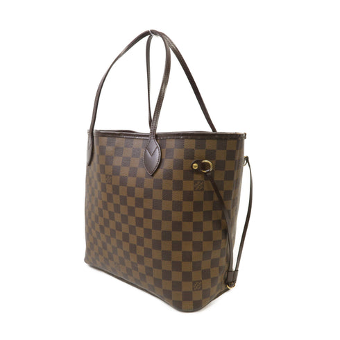 LOUIS VUITTON LV GHW Neverfull MM Tote Shoulder Bag N51105 Damier Ebene Brown v1