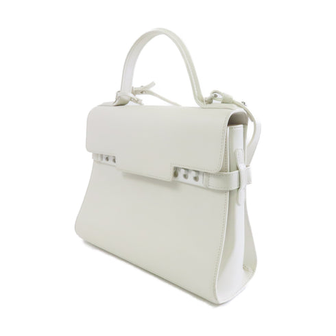 Delvaux SHW Tempete 2way Shoulder Bag Lambskin Leather White