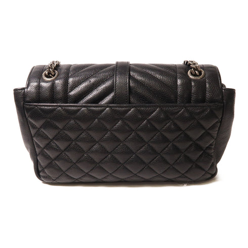 SAINT LAURENT YSL Shoulder Bag Calfskin Leather Black