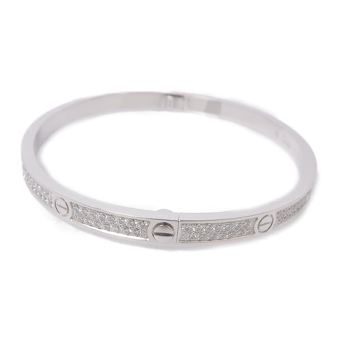 CARTIER Love Bangle SM Bracelet Bangle 18K White Gold/Diamond Silver