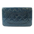 CHANEL CC Quilted GHW WOC Wallet On Chain Shoulder Bag Patent Leather Blue