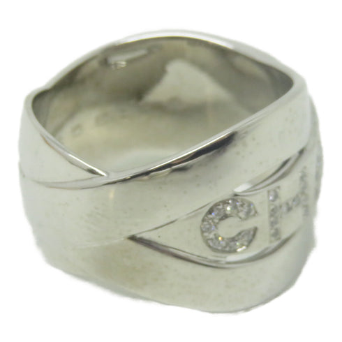 CHANEL CC Bolduc Diamond Ring 18K White Gold US#8