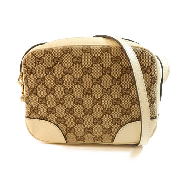 GUCCI GG GHW Shoulder Bag Canvas 449413 White v1