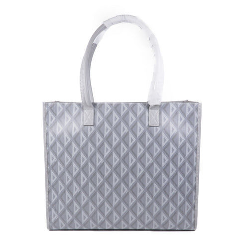 Christian Dior CD SHW Shoulder Tote Bag Coated Canvas Gray Grey