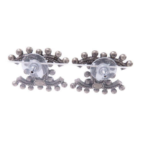 CHANEL CC Earrings Accessories Metal PVC Silver White