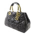 CHRISTIAN DIOR CD GHW Lady 95.22 2 Way Bag Calfskin Leather Black