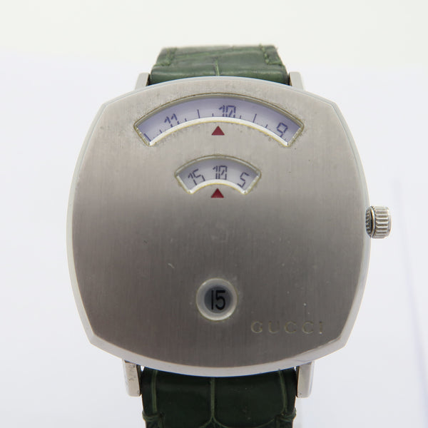 GUCCI GG Quartz Watch 157.4 Stainless Steel Silver